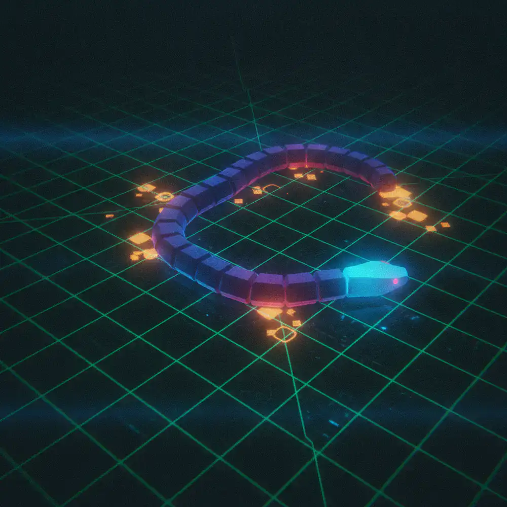 Diagram showing the grid-based movement pathing of the snake